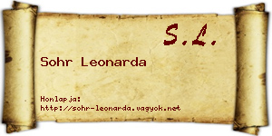 Sohr Leonarda névjegykártya